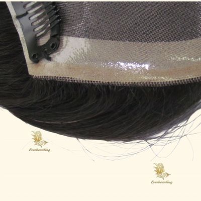 Handwerkstechnologie Kleine Größe Seitenteil menschliches Haar natürliche Farbe Toupee Perücke für Frauen