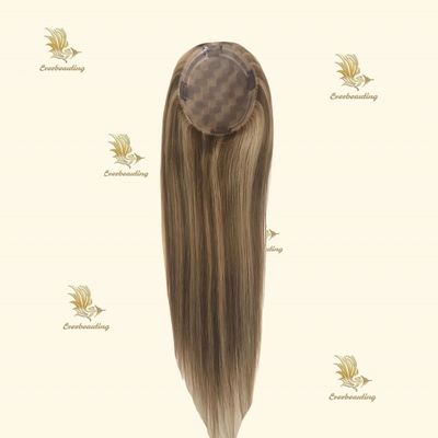 5*6,5 Zoll Remy Haartopper Toupee für Frauen Highlight Farbtopper-240523
